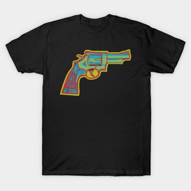 .44 Magnum Revolver T-Shirt by Art from the Blue Room